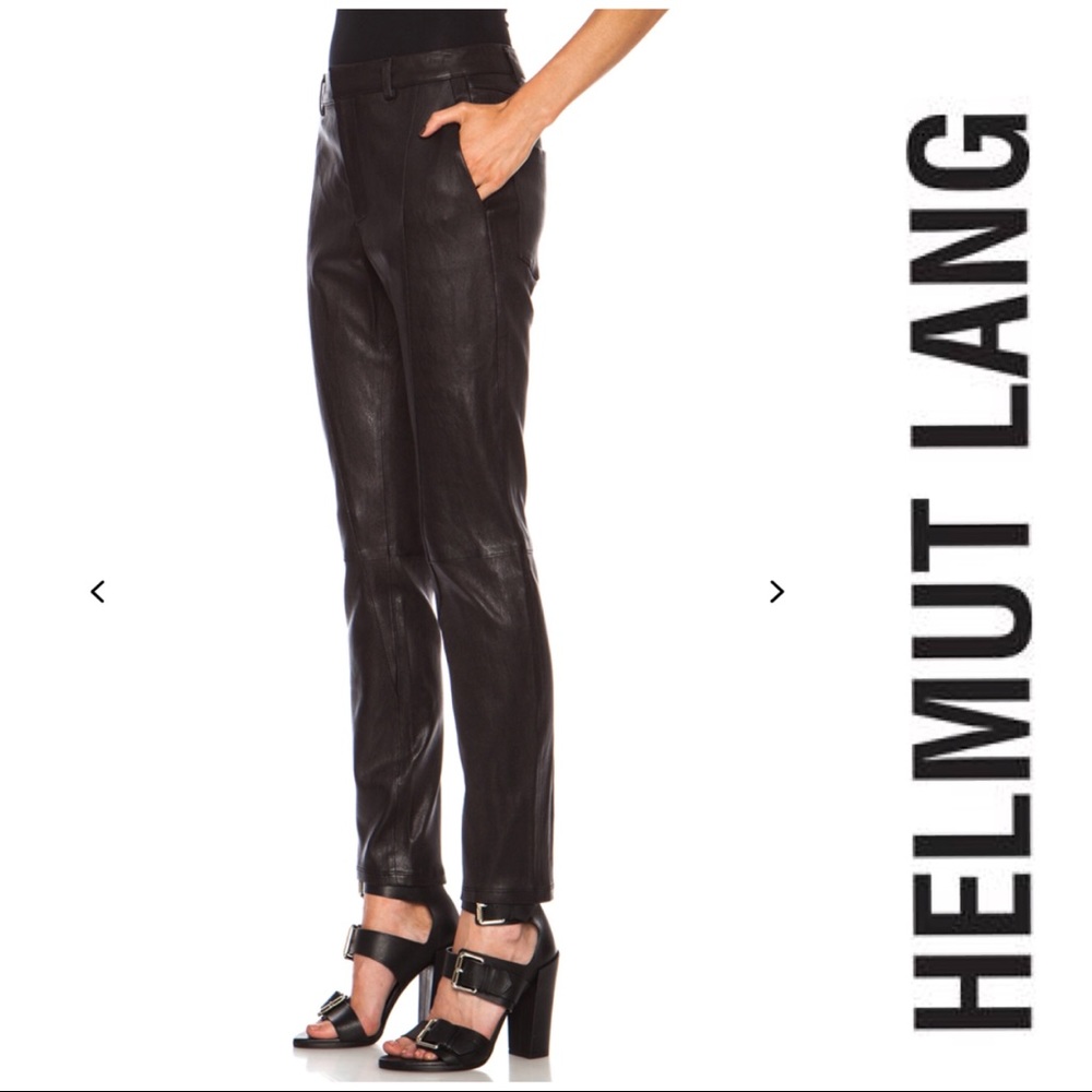 Helmut Lang Seamed Moto Leather Pant